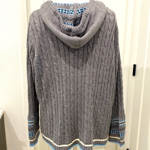 Cato Hooded Nordic Cable Knit Sweater |Size 22/24W - Picture 6 of 11
